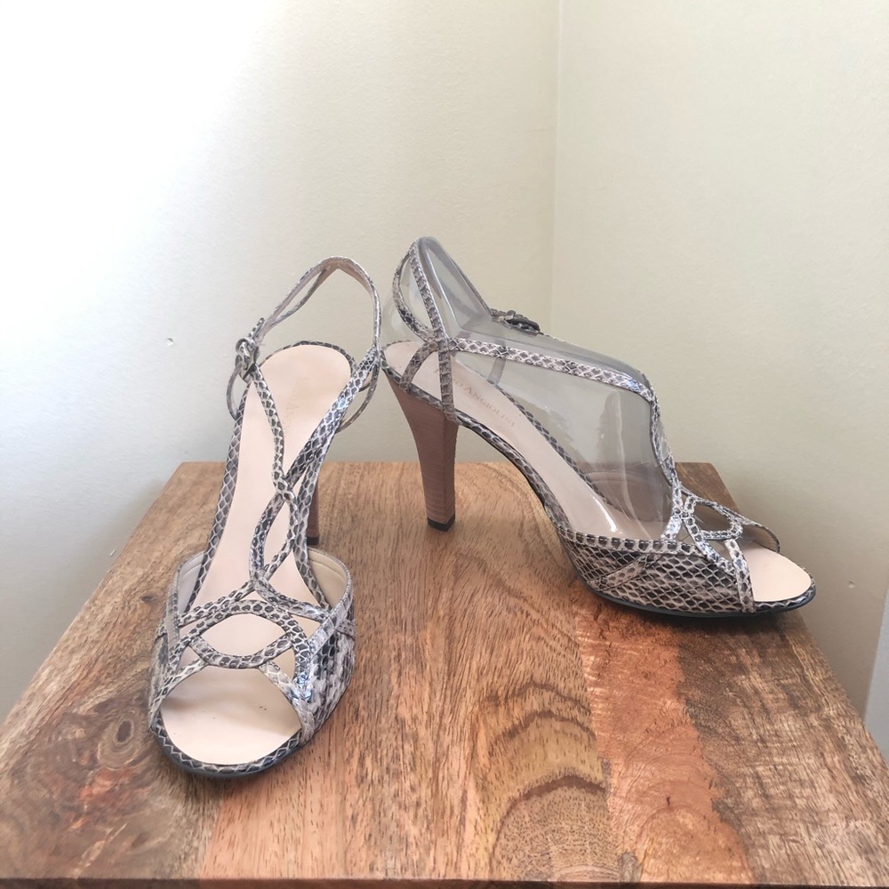 enzo angiolini eacaitria snakeskin sandals heels size 9.5
